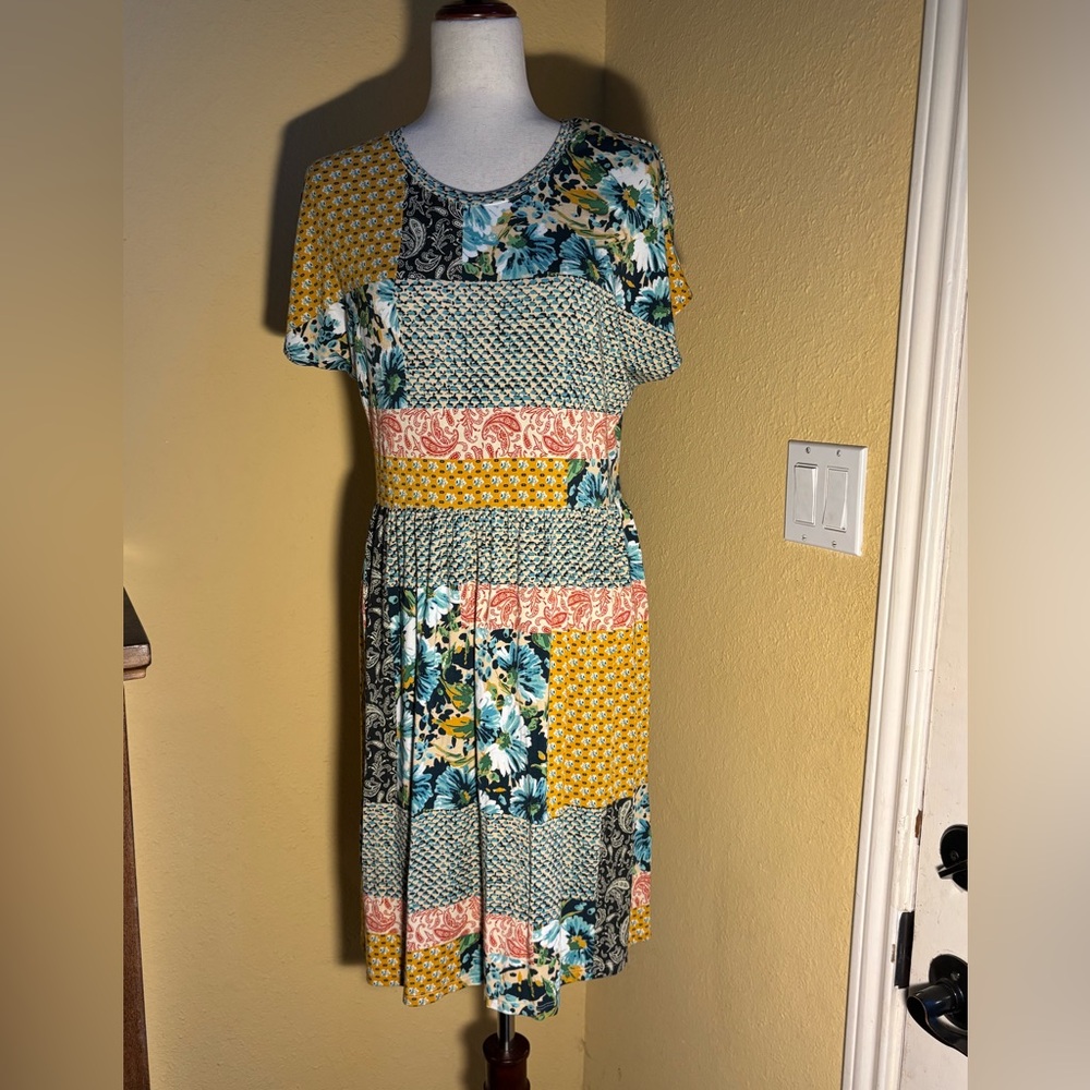 Johnny Was Paisley Multicolor Patchwork Midi Dres… - image 7